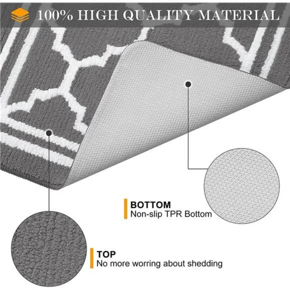 Door Mat (20x32,Grey) Resist Dirt and Absorbent Entryway Rug